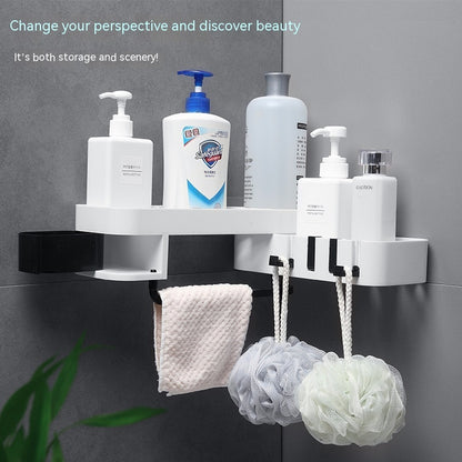 Wall Punch-free Corner Bathroom Kitchen Storage Rack