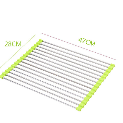 Sink Bowl Rack Stainless Steel Drain Rack Foldable Kitchen Sink Sink Sink Dish Rack