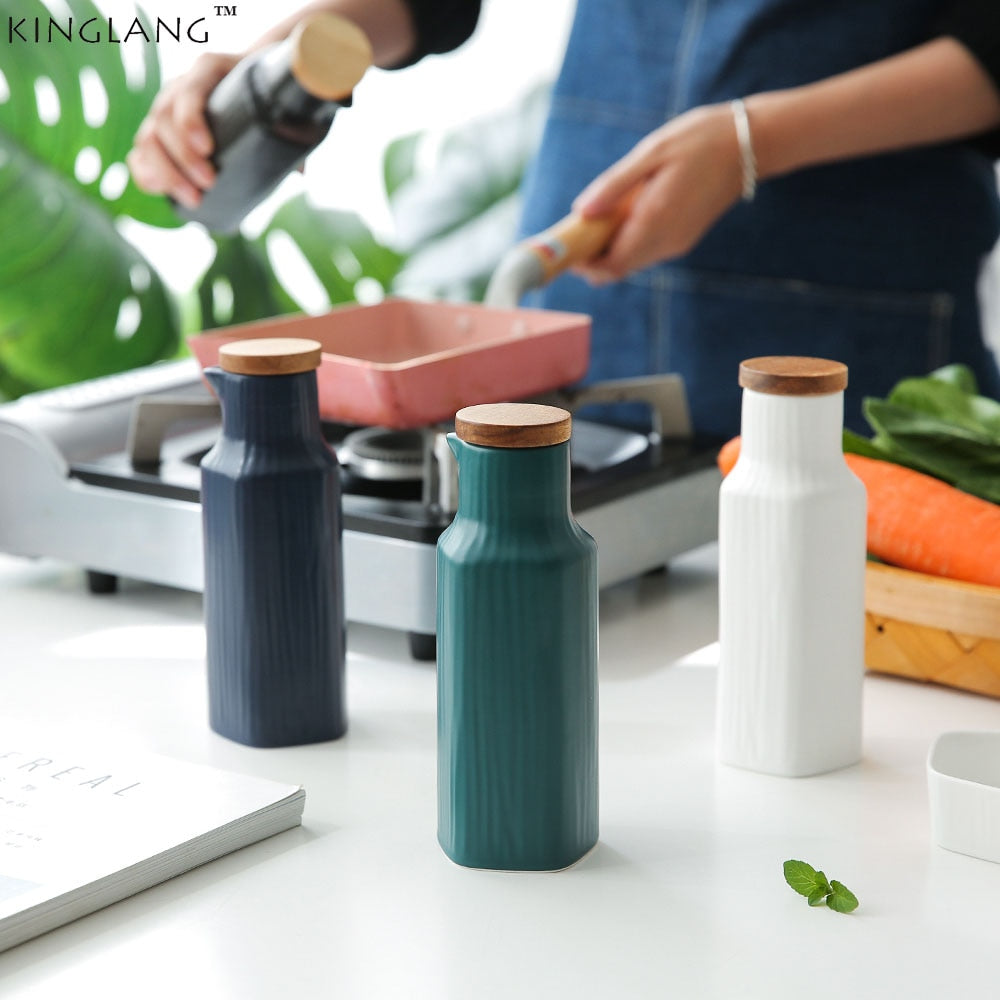 Ceramic Soy Sauce Bottle Kitchen Leak-proof Oil