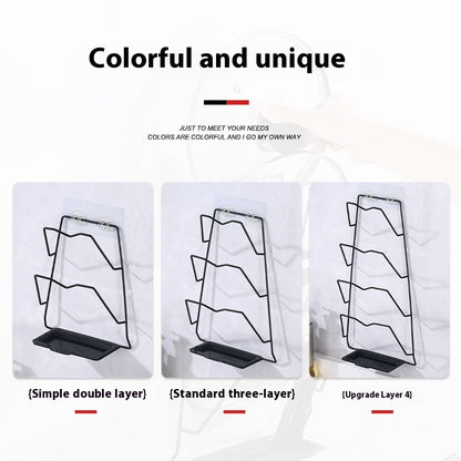 Stainless Steel Pot Cover Rack Punch-free Wall-mounted