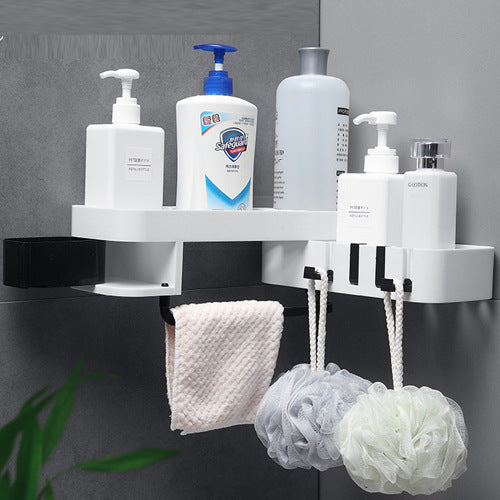 Wall Punch-free Corner Bathroom Kitchen Storage Rack