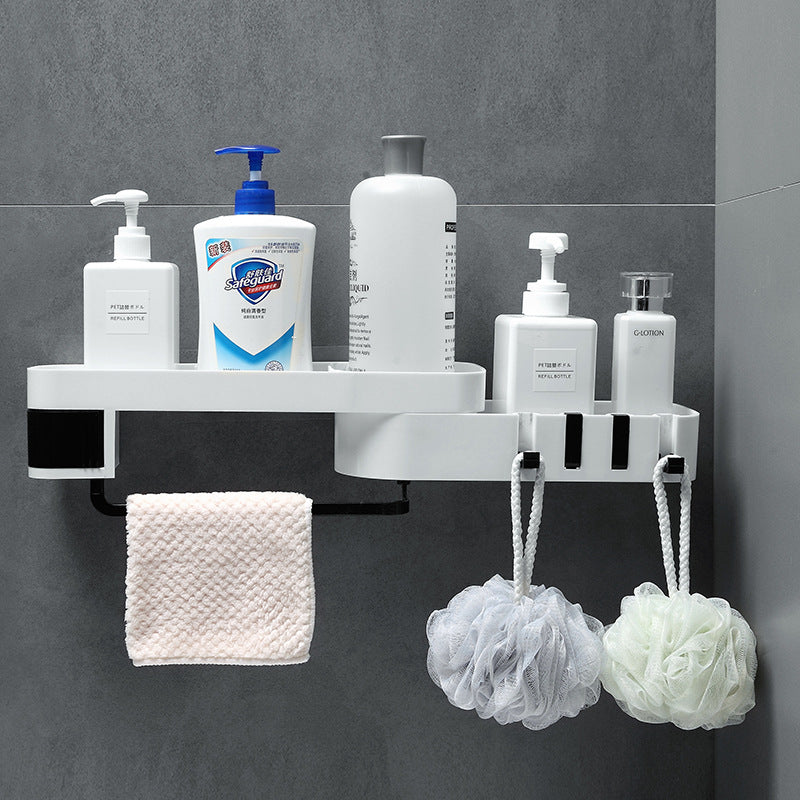 Wall Punch-free Corner Bathroom Kitchen Storage Rack