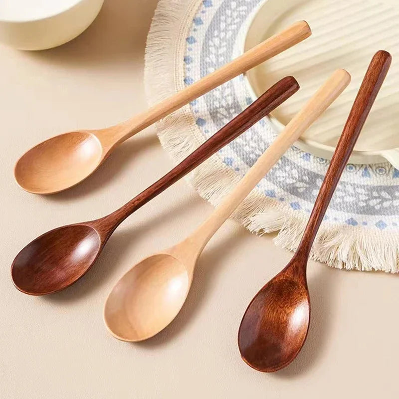 Kitchen Cooking Utensil Tools Wooden Spoon Tableware Soup Tea Spoon Catering Cooking Tool Coffee Soup Teaspoon Honey Spoon