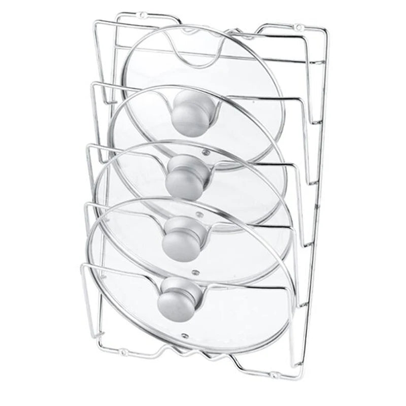 Wall Hanging Pot Cover Rack Kitchen Organizer Rack Five-Layer Pot Lid Metal Rust-Free Multifunctional Rack Pot Lid Storage Rack