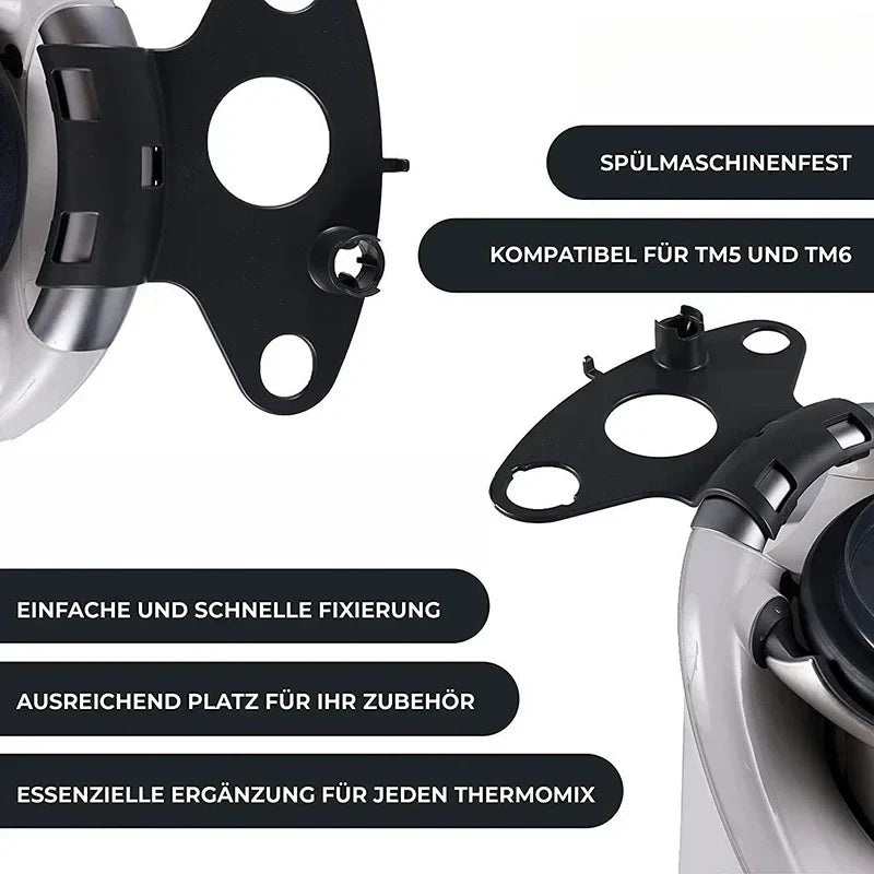 Kitchen Cooking Tool Storage Rack Space-saving Up to 5 Accessories Kitchen Food Processor Accessories Holder for TM5 TM6 (Black)