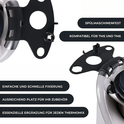 Kitchen Cooking Tool Storage Rack Space-saving Up to 5 Accessories Kitchen Food Processor Accessories Holder for TM5 TM6 (Black)