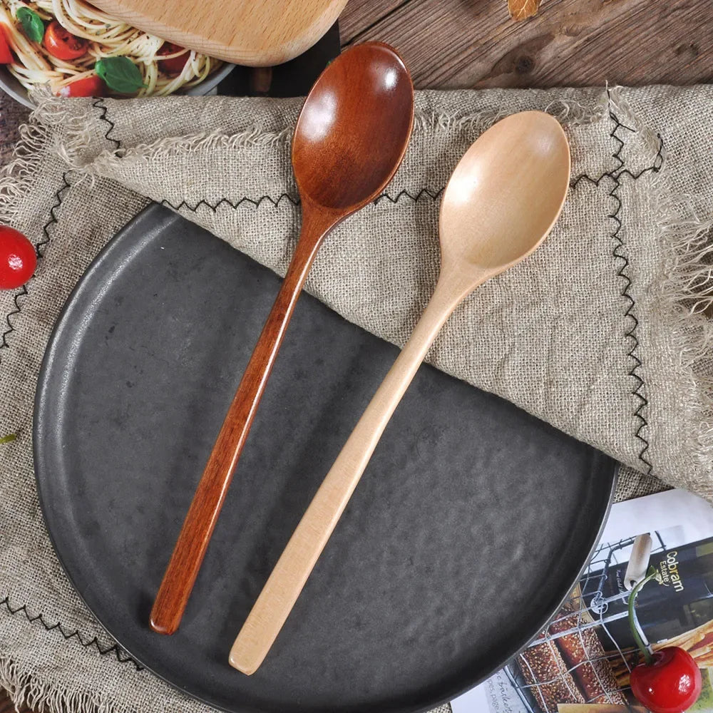 Kitchen Cooking Utensil Tools Wooden Spoon Tableware Soup Tea Spoon Catering Cooking Tool Coffee Soup Teaspoon Honey Spoon