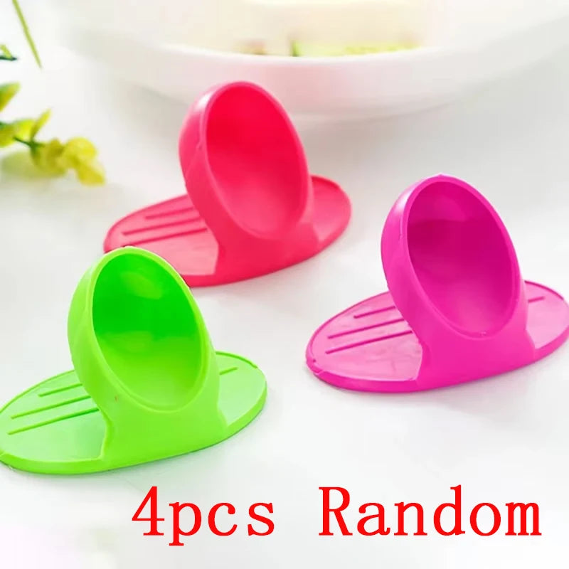 10/2PCS Silicone Insulated Finger Covers Oven Microwave Insulated Gloves High Temperature Resistant Thickened Insulated Mat Gift