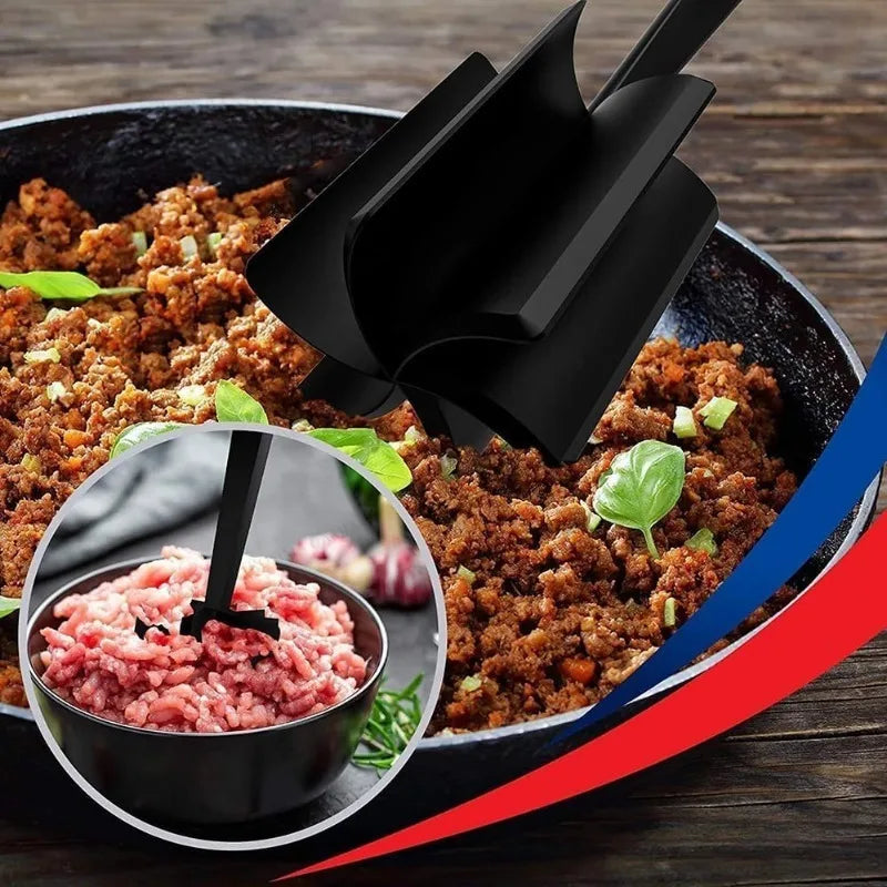 Kitchen Meat Chopper Ground Beef Masher Utensil Heat Resistant Potato Masher Tool Kitchen Gadgets Multifunctional Cookware