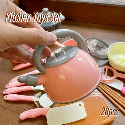 Kids Kitchen Set with Realistic Cooking Tools Creative Role Play Toys for Boys and Girls  Gifts for Children's Imaginative Play