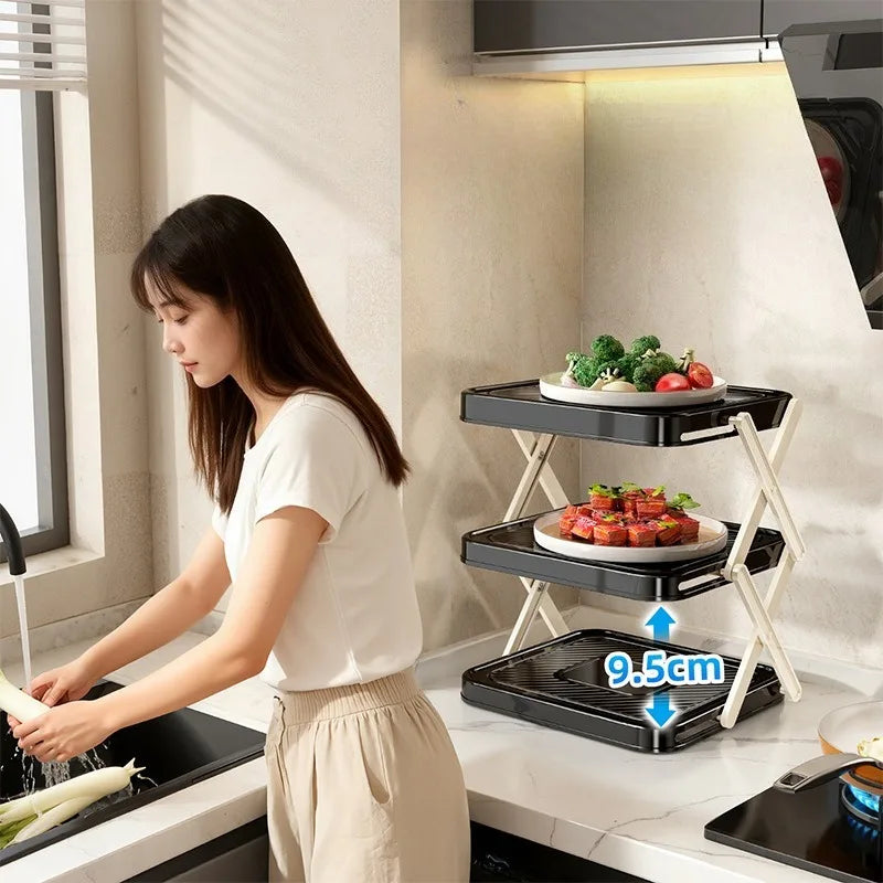 Kitchen Rack Folding Storage Rack Organizador De Maquillaje Make Up Organizer Storage Boxs Органайзер Для Ванны Box