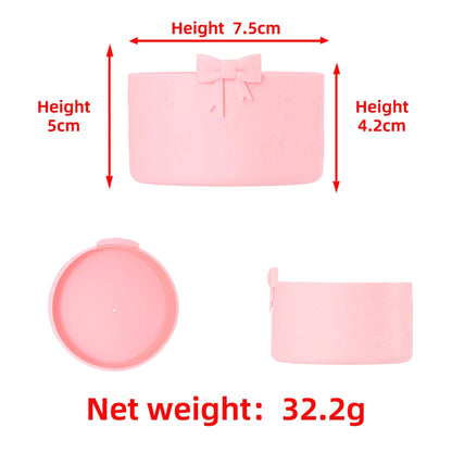 New silicone cup cover anti slip and heat-insulating cup cover butterfly bow 7.5CM/12-40oz universal cup cover base