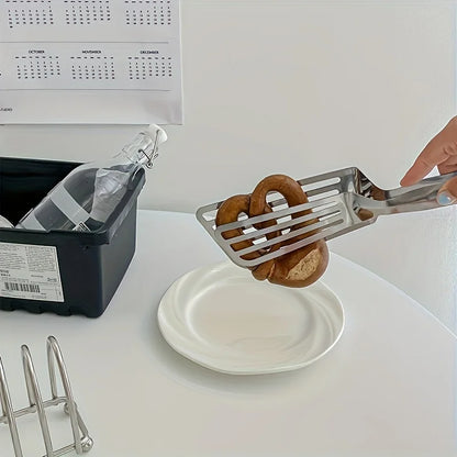 Stainless Steel Steak Tongs,Heat Resistant for Grilling&Flipping,Secure Grip for Pan Cooking,Multipurpose Kitchen Tool