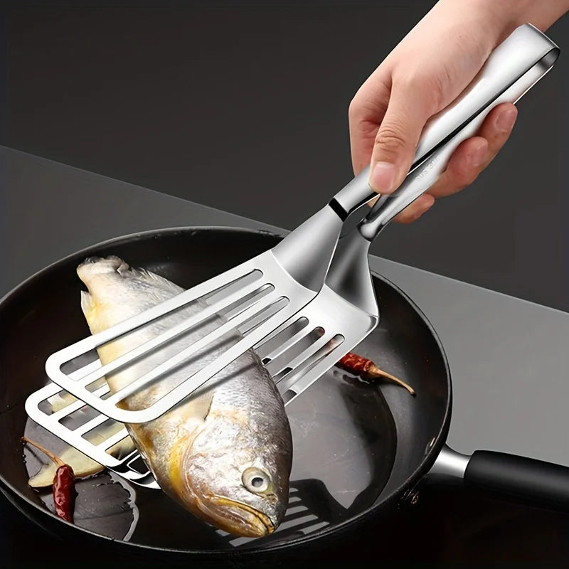 Stainless Steel Steak Tongs,Heat Resistant for Grilling&Flipping,Secure Grip for Pan Cooking,Multipurpose Kitchen Tool