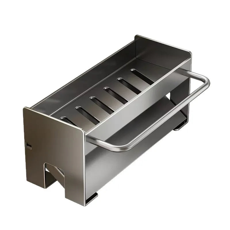 Large Capacity Kitchen Faucet Organizer, Stainless Steel Towel Rack Holder, Multifunctional Sink Side Drain Rack, Space Saver