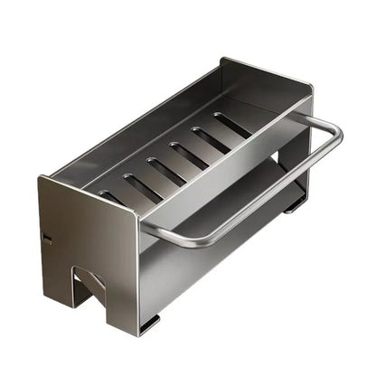 Large Capacity Kitchen Faucet Organizer, Stainless Steel Towel Rack Holder, Multifunctional Sink Side Drain Rack, Space Saver