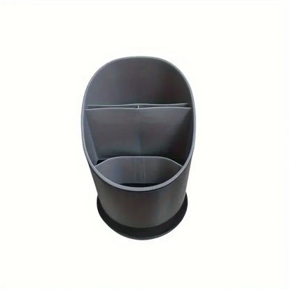 1Pc Round Kitchen Storage Chopsticcks Tube Space Saving Tableware Storage Holder With Drain Plate Kitchen Chopstick Drain Box