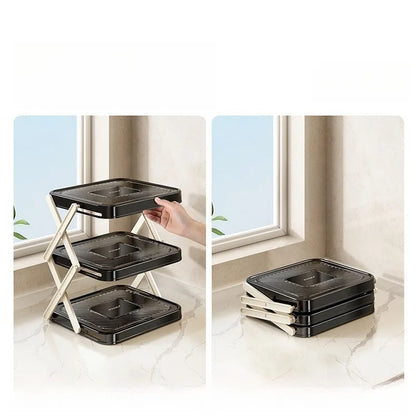 Kitchen Rack Folding Storage Rack Organizador De Maquillaje Make Up Organizer Storage Boxs Органайзер Для Ванны Box