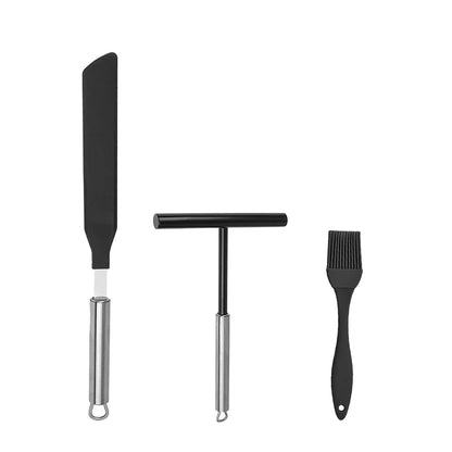 Stainless Steel French Crepe Spreader Crepe Spreader and Spatula Kit Pancake Like Batter Spreading Tools Pancake Cooking Tools
