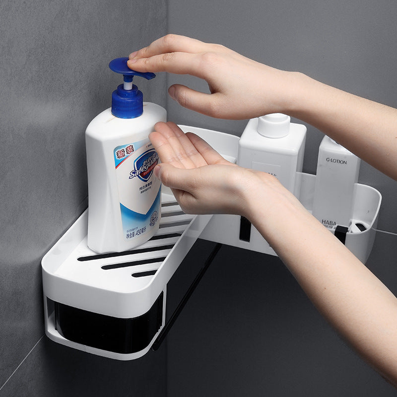 Wall Punch-free Corner Bathroom Kitchen Storage Rack