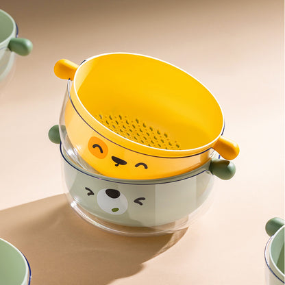 Double-layer Vegetable Washing Basket Kitchen Household Plastic