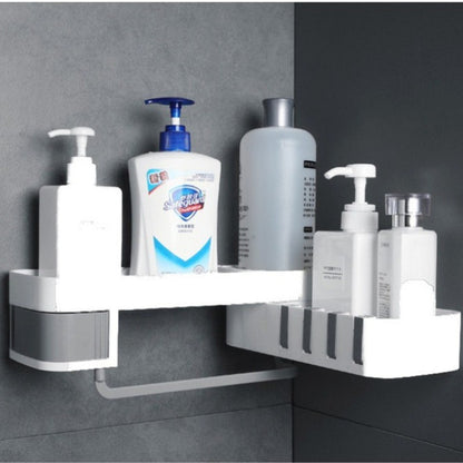 Wall Punch-free Corner Bathroom Kitchen Storage Rack